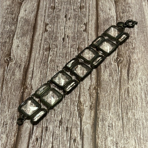 J.Crew Bronze Tone Clear Crystal Bracelet 7-3/4” - Picture 7 of 11